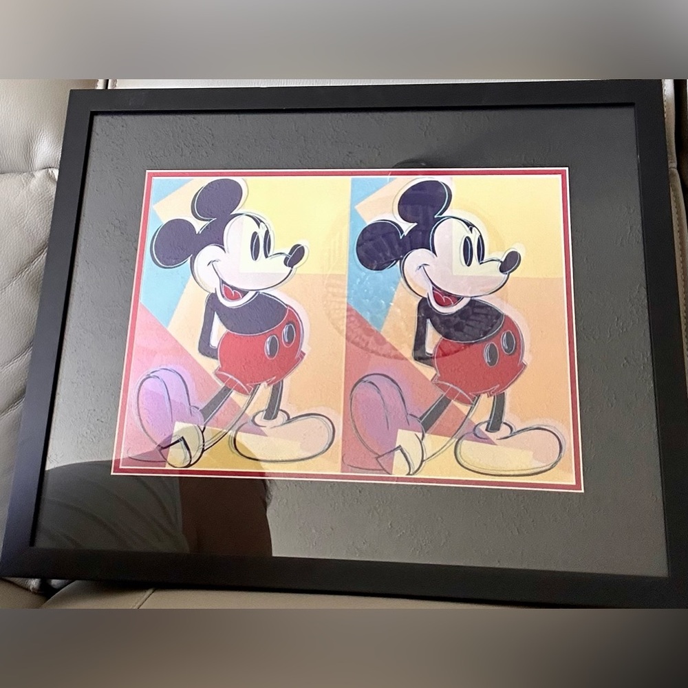 Vintage Andy Warhol Framed Mickey Mouse 18”x23”